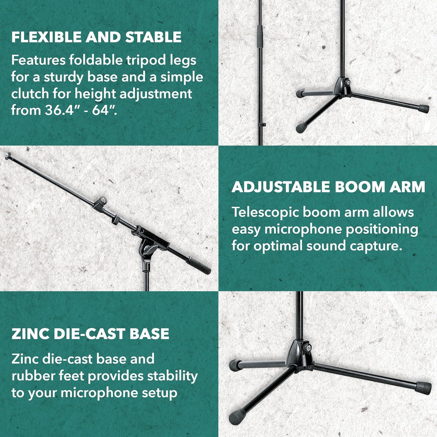 Soporte de Micrófono K&M 21080 con Brazo Telescópico Negro