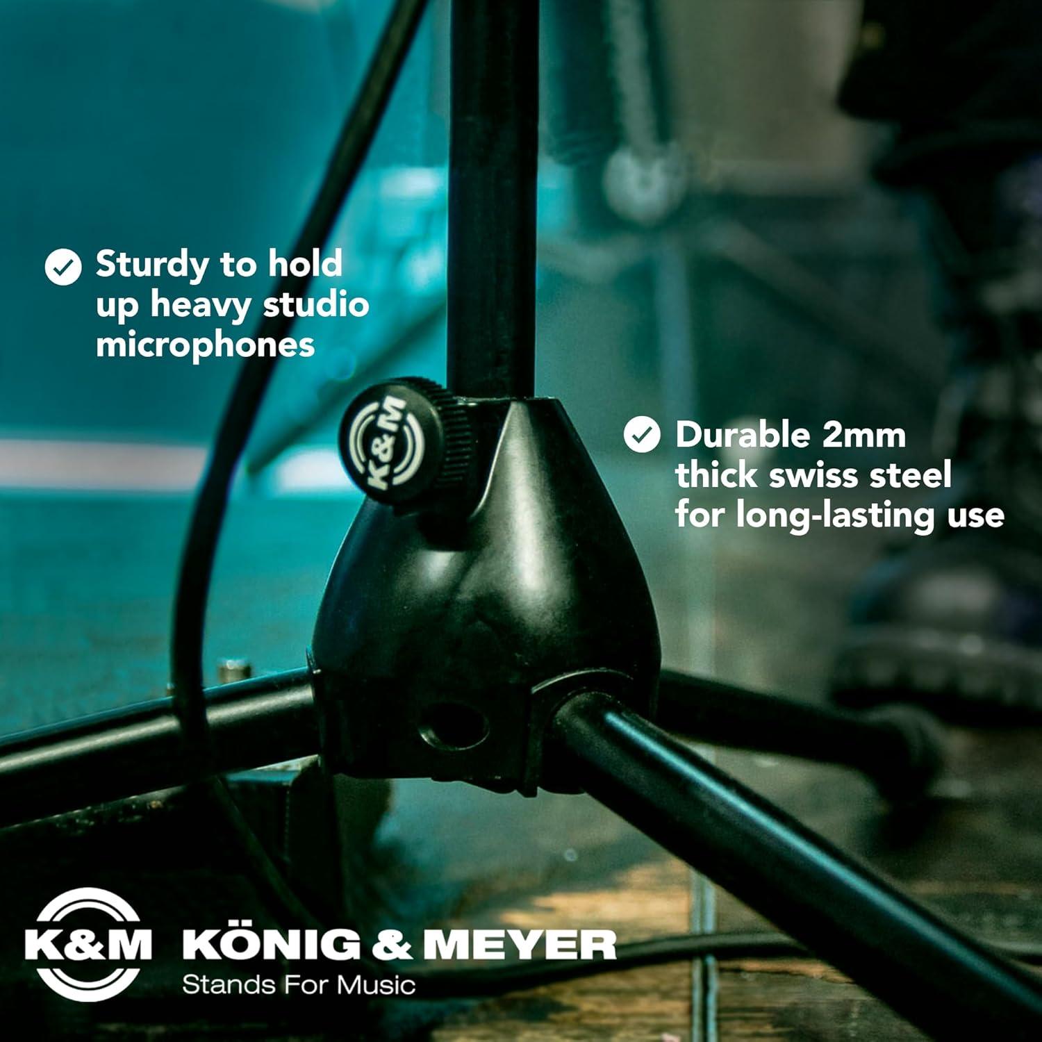 Soporte de Micrófono K&M 21080 con Brazo Telescópico Negro