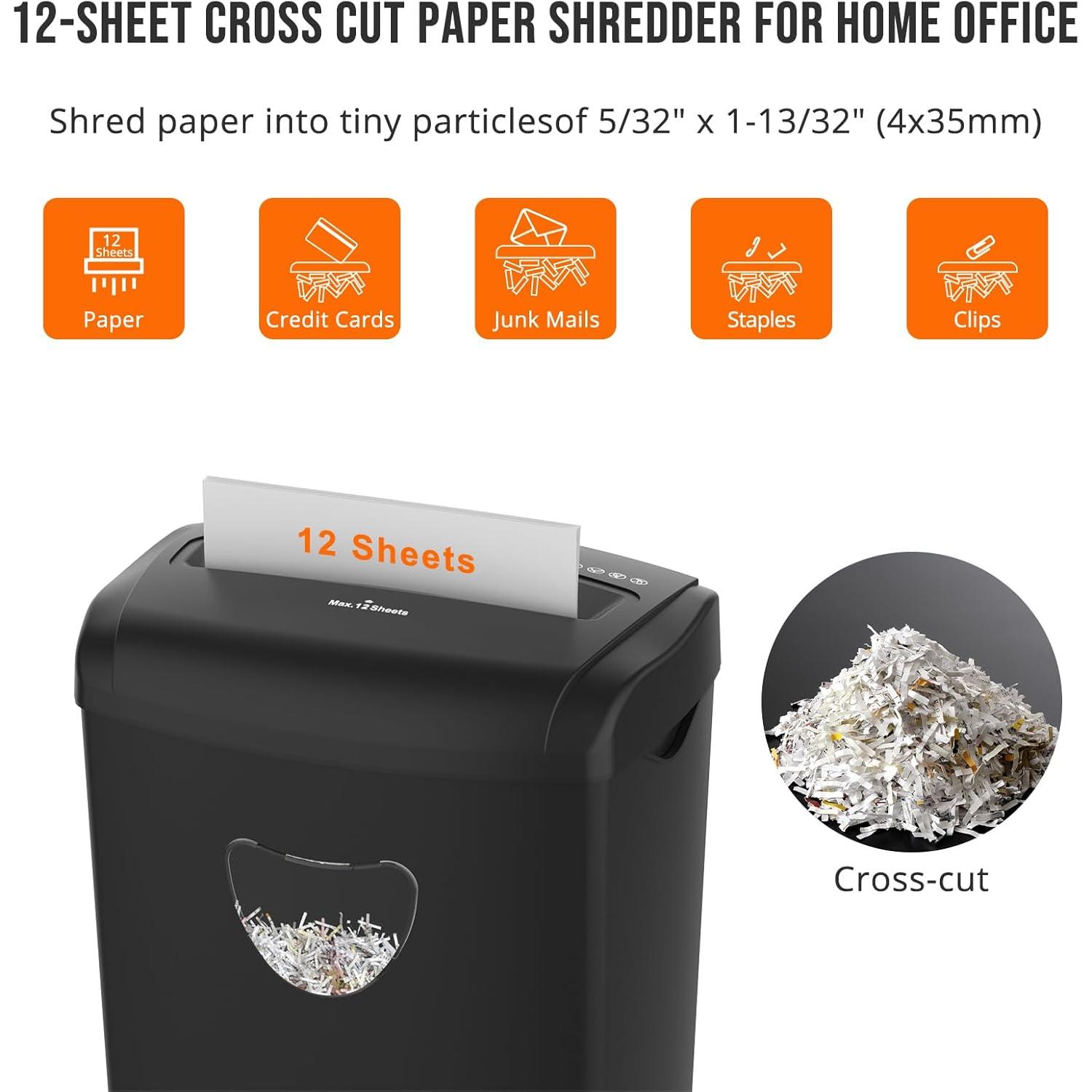 Destructora de papel cruzado P-4 Suntiko 12 hojas 21L silenciosa