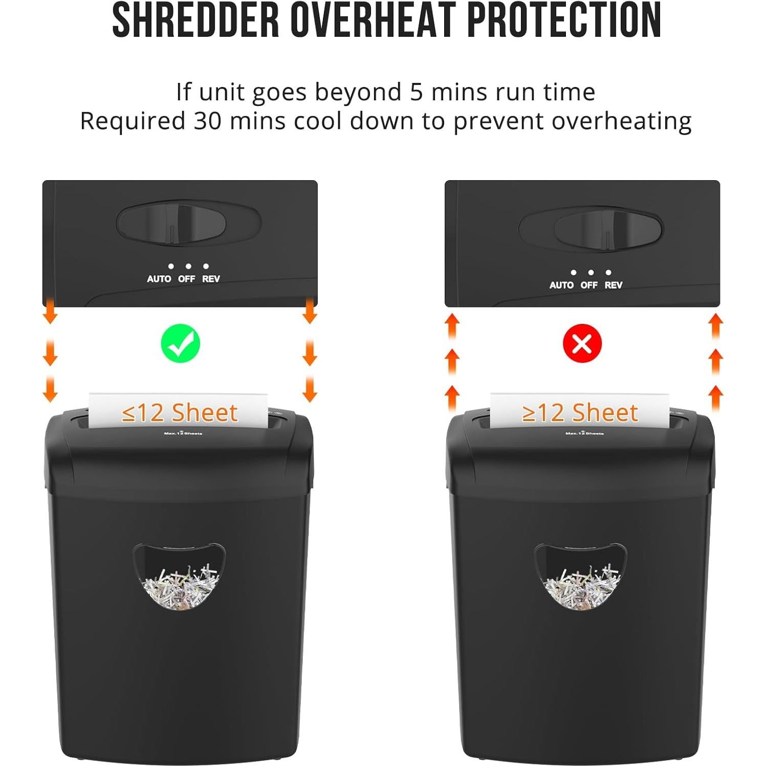 Destructora de papel cruzado P-4 Suntiko 12 hojas 21L silenciosa