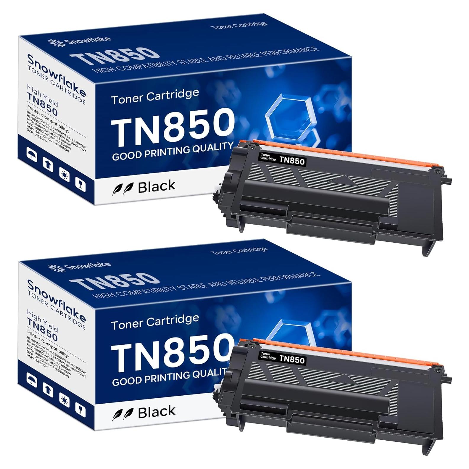 Tóner Negro Snowflake TN850 Paquete de 2 Alto Rendimiento