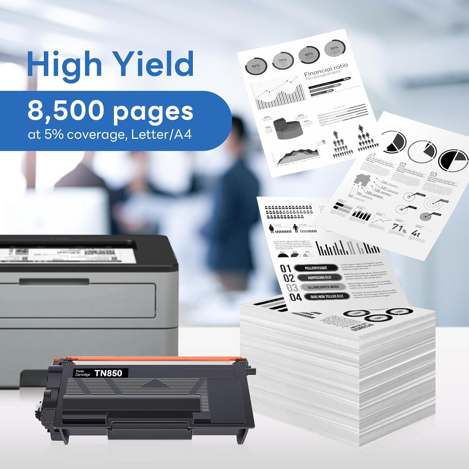 Tóner Negro Snowflake TN850 Paquete de 2 Alto Rendimiento