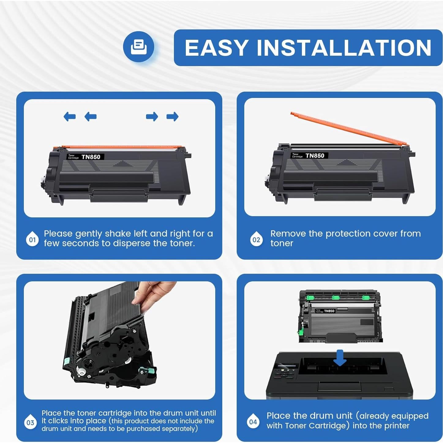 Tóner Negro Snowflake TN850 Paquete de 2 Alto Rendimiento