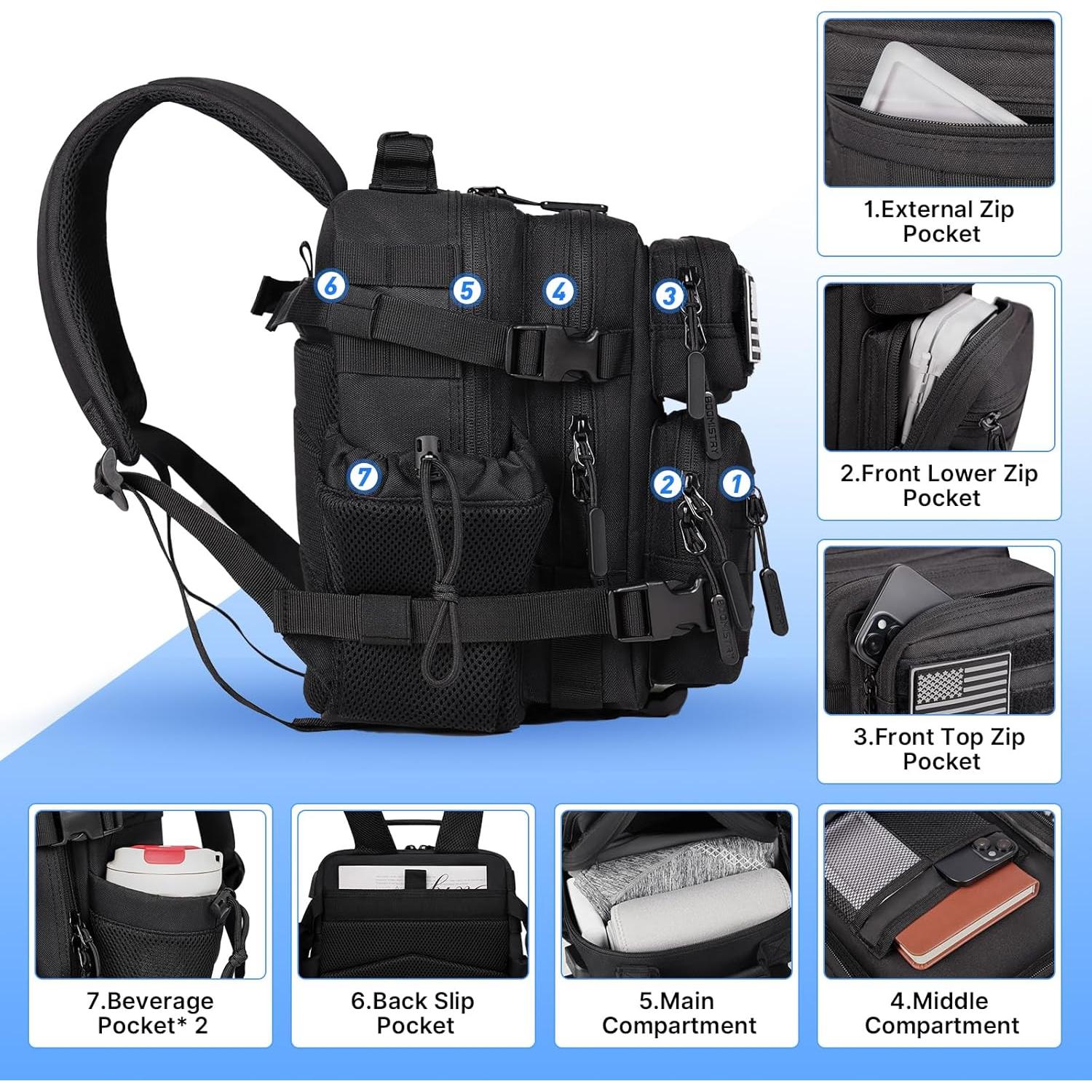 Mochila Táctica Mini Boomistry 15L Ergonómica y Multiuso