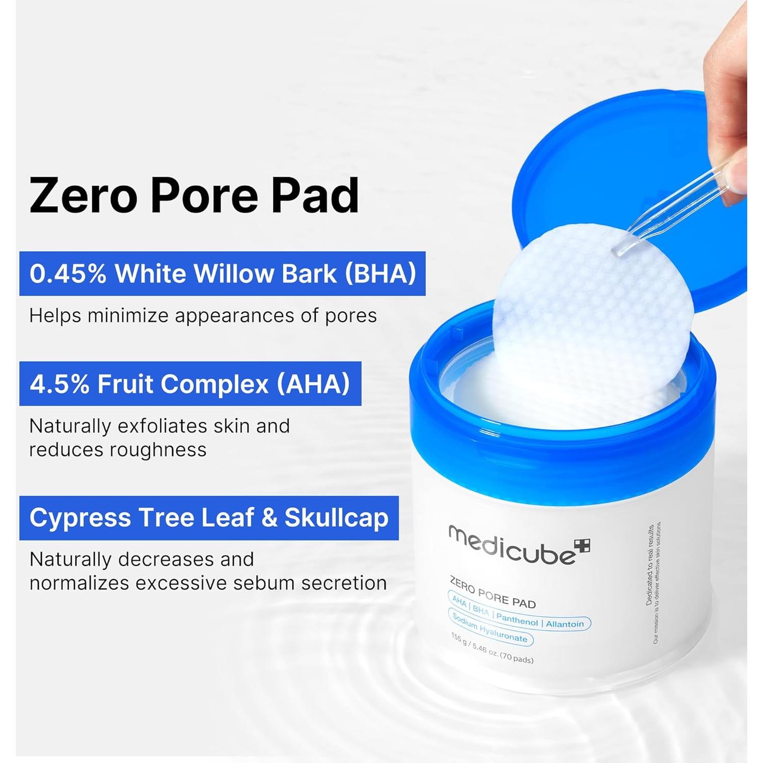 Medicube Zero Pore Pads 2.0 - Almohadillas Exfoliantes 70 Unidades