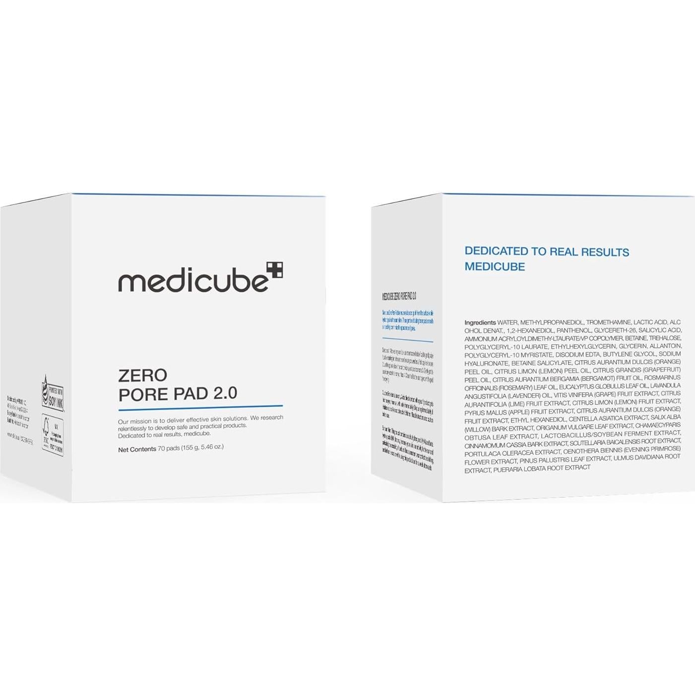 Medicube Zero Pore Pads 2.0 - Almohadillas Exfoliantes 70 Unidades