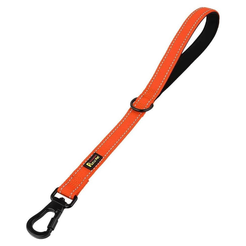 Correa Corta Plutus Pet 45.72 cm Mango Acolchado Naranja
