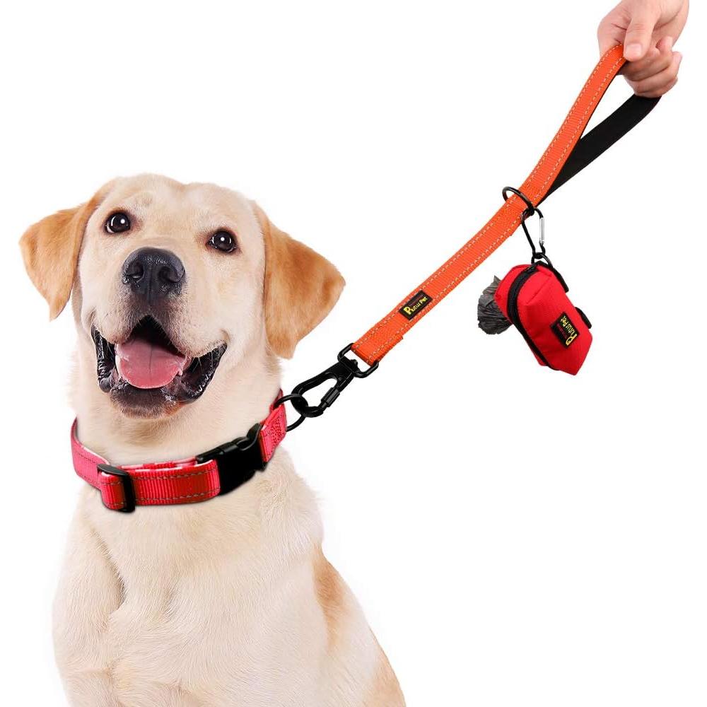 Correa Corta Plutus Pet 45.72 cm Mango Acolchado Naranja