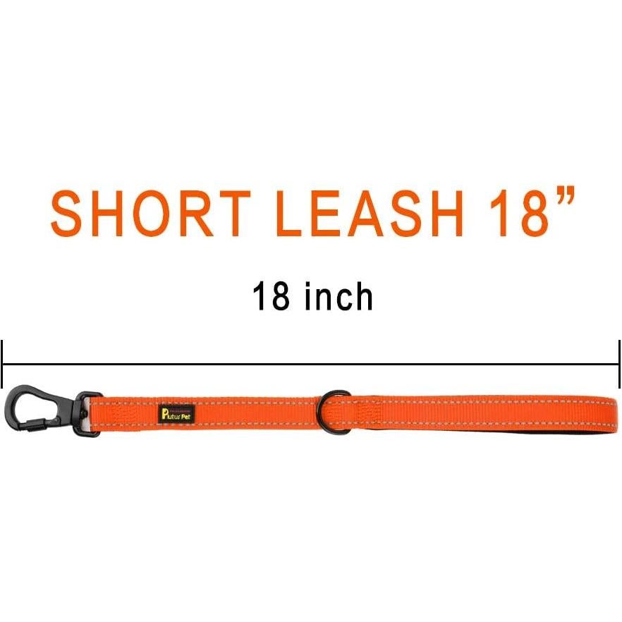 Correa Corta Plutus Pet 45.72 cm Mango Acolchado Naranja