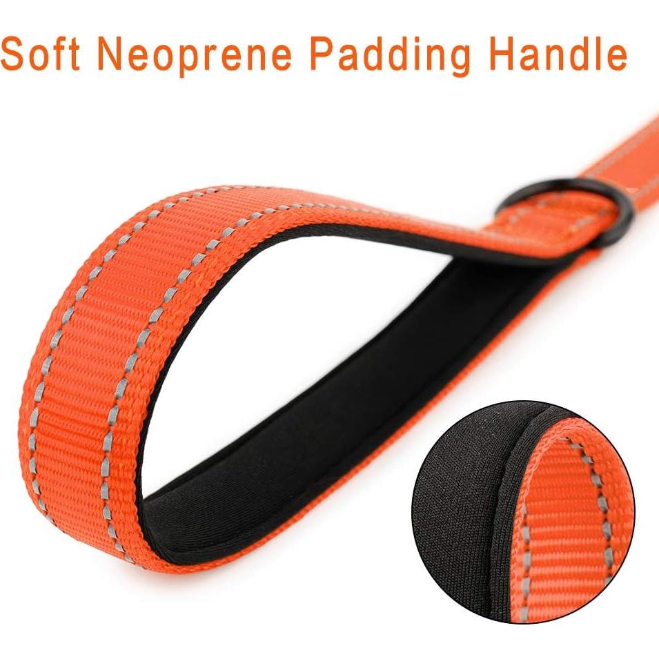 Correa Corta Plutus Pet 45.72 cm Mango Acolchado Naranja