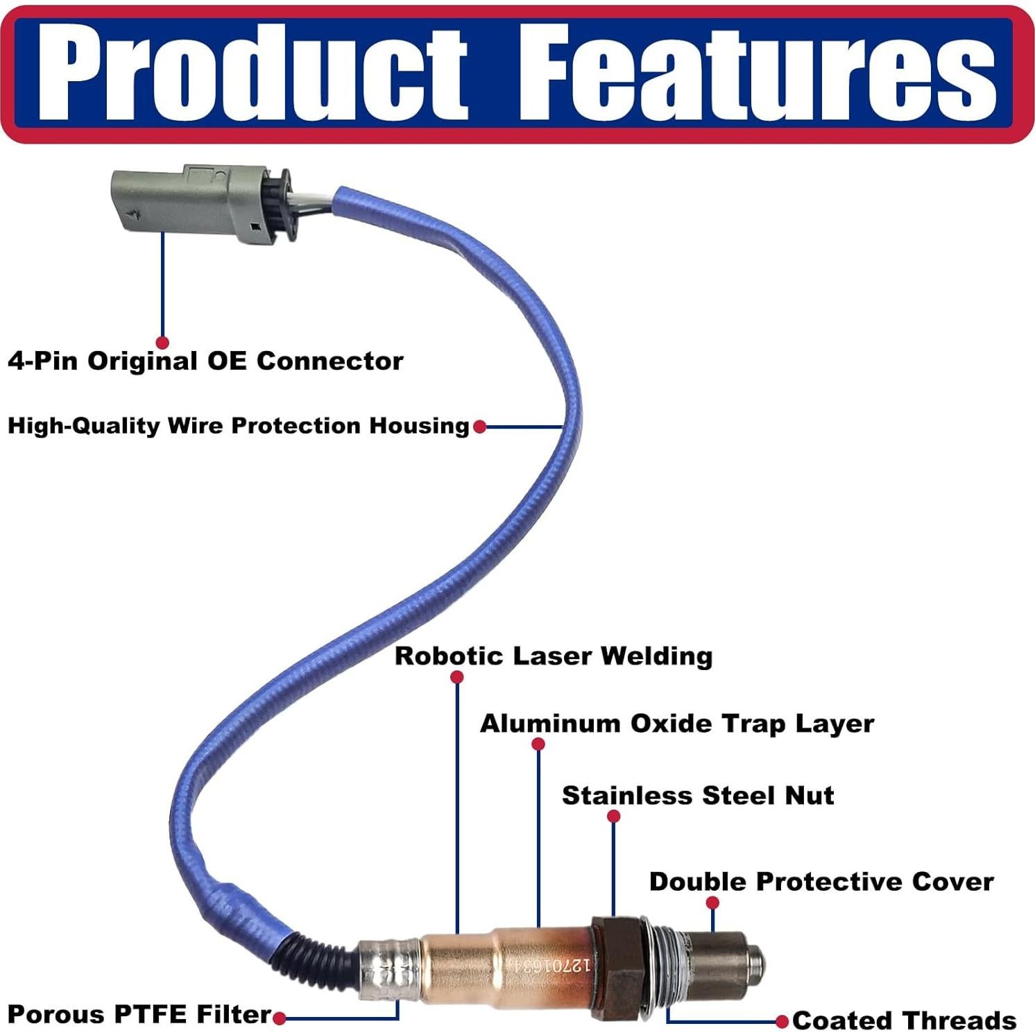 Sensor de Oxígeno Athousliz 12701634 para Chevy y GMC