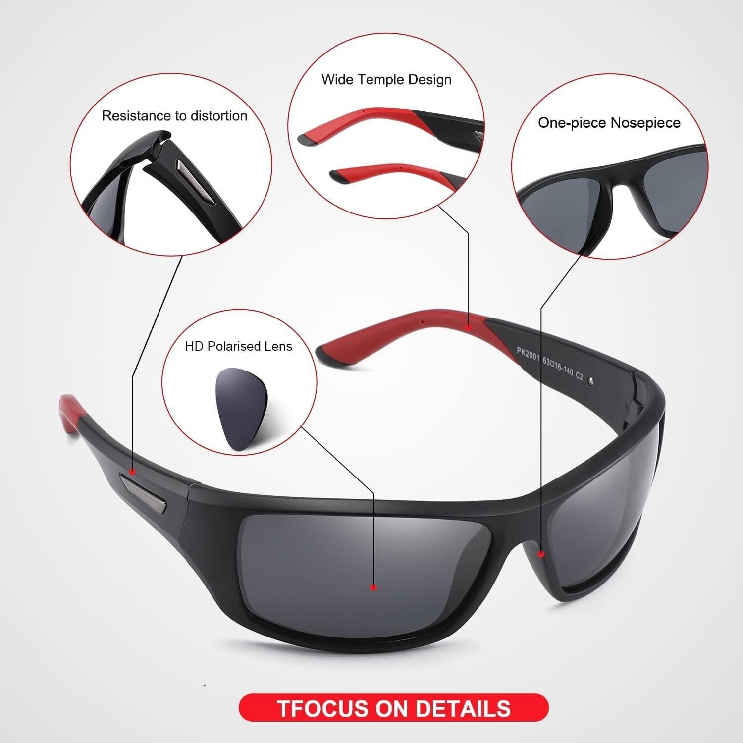 Gafas de sol deportivas PUKCLAR polarizadas UV400 63mm
