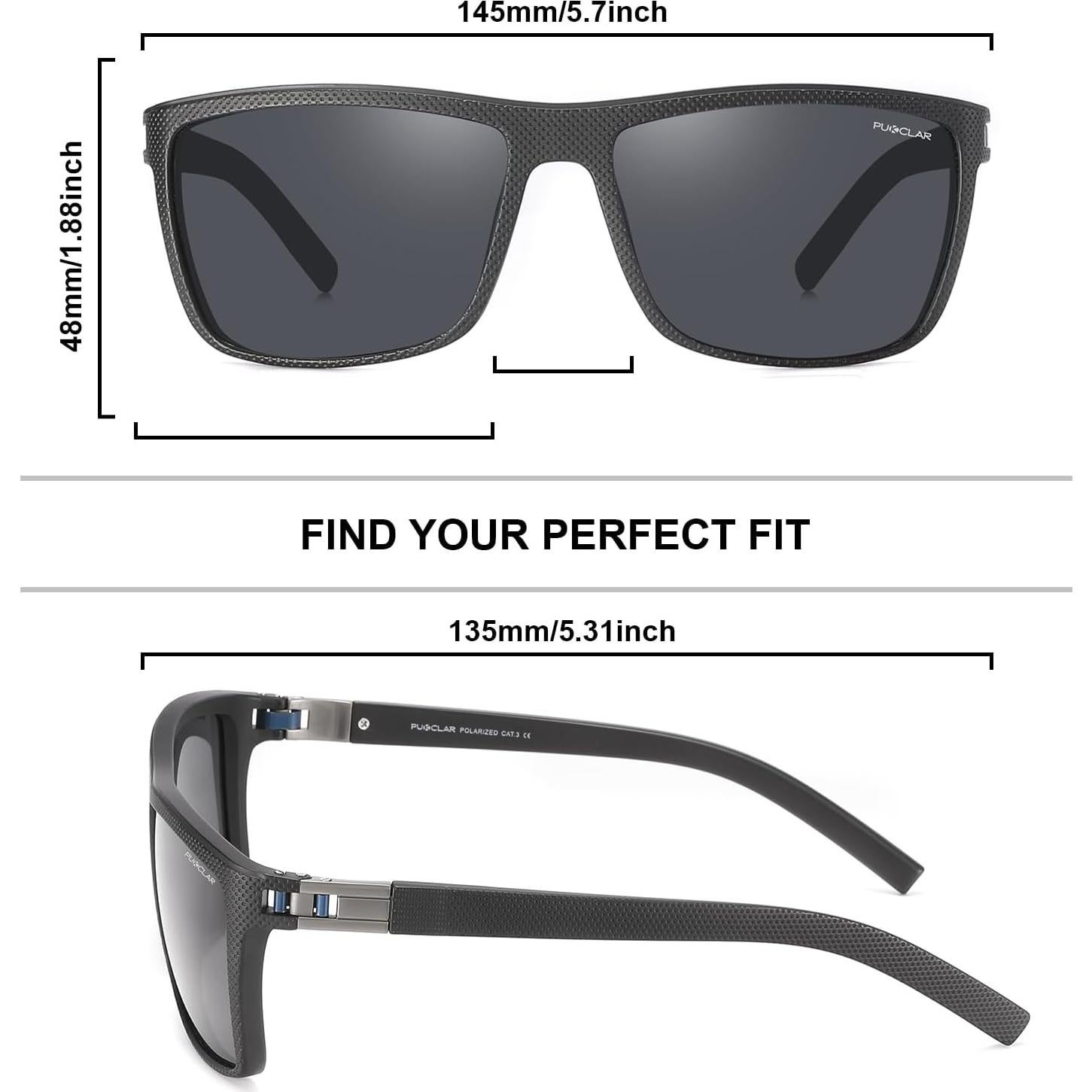 Gafas de sol deportivas PUKCLAR polarizadas UV400 negras