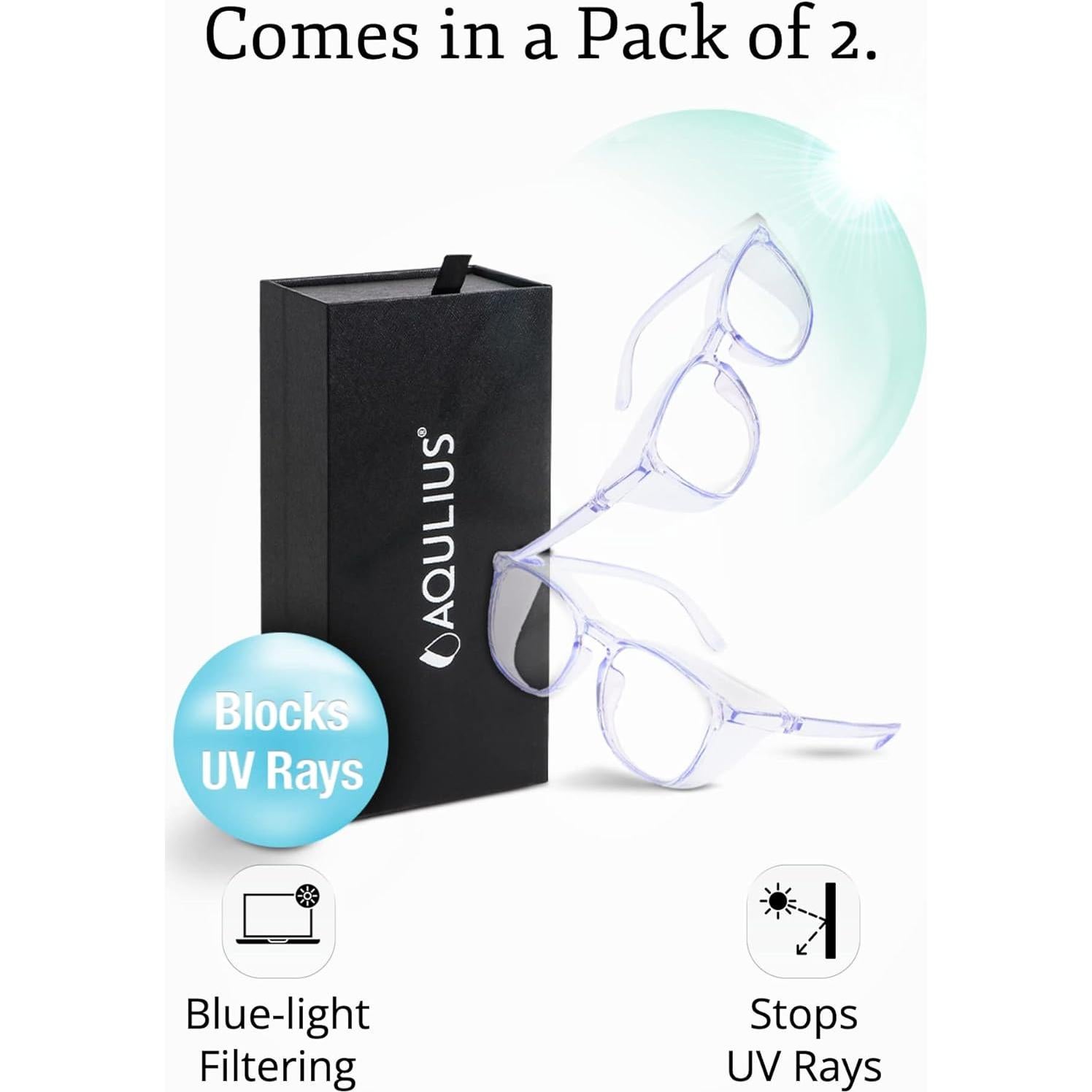 Gafas de Seguridad Aqulius 2 Pack Azul Resistentes a Rayones
