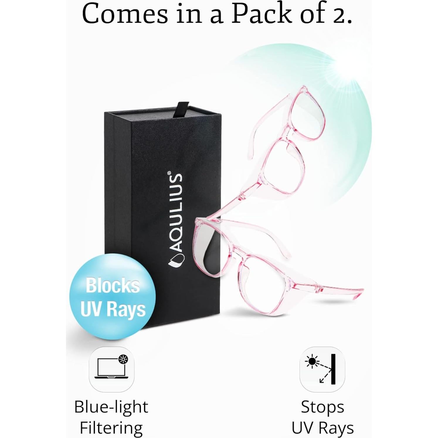 Gafas de Seguridad Aqulius 2 Pack Elegantes Rosa Anti-rayones