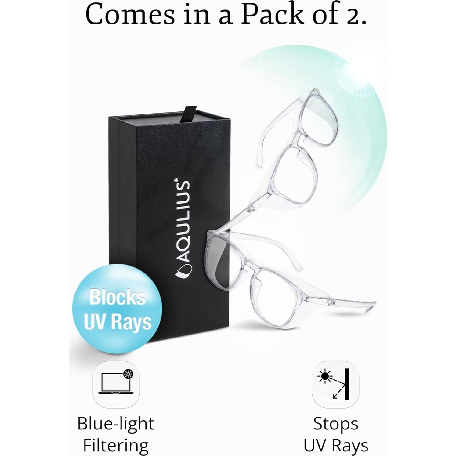 Gafas de Seguridad Aqulius 2 Pack Elegantes Resistentes a Rayones
