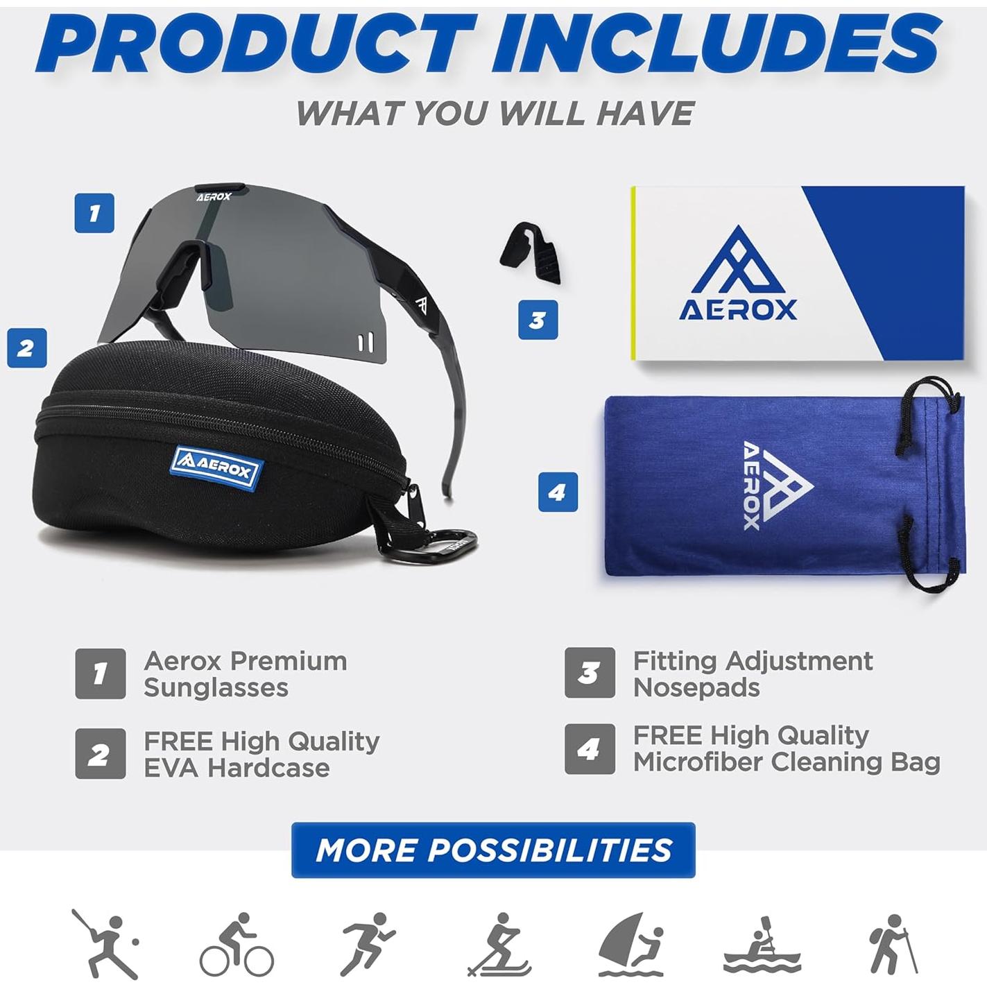 Gafas de sol AEROX deportivas UV400 para ciclismo y correr