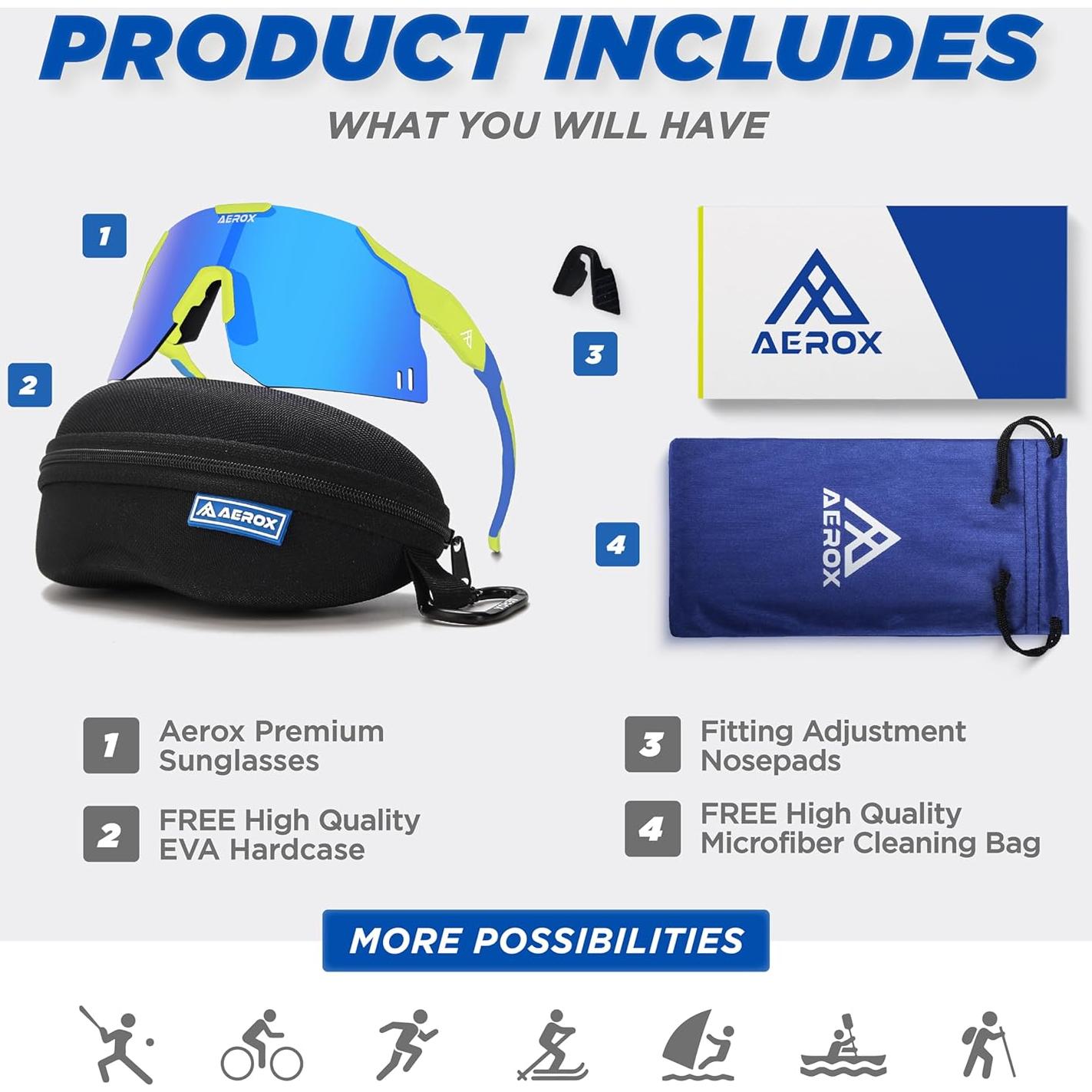 Gafas de sol AEROX deportivas UV400 para ciclismo y correr