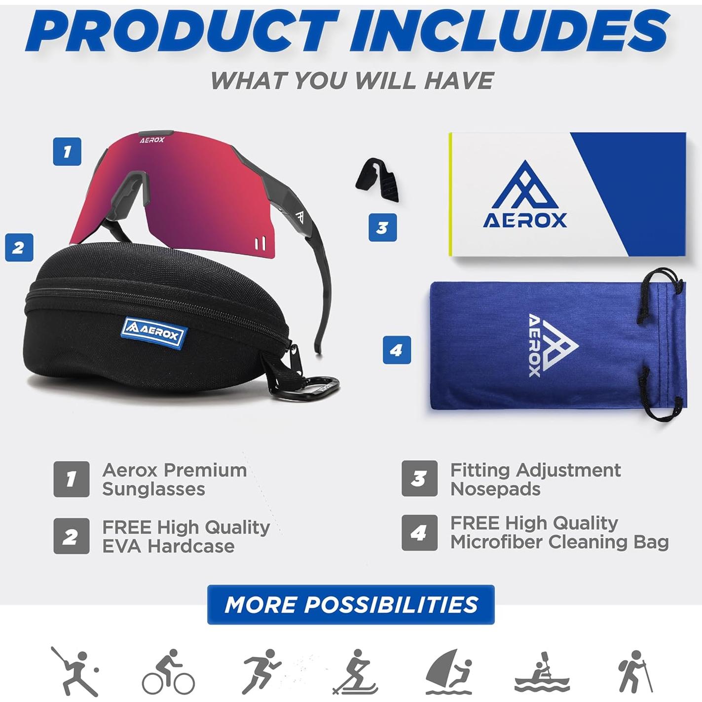 Gafas de sol AEROX deportivas UV400 para ciclismo y correr