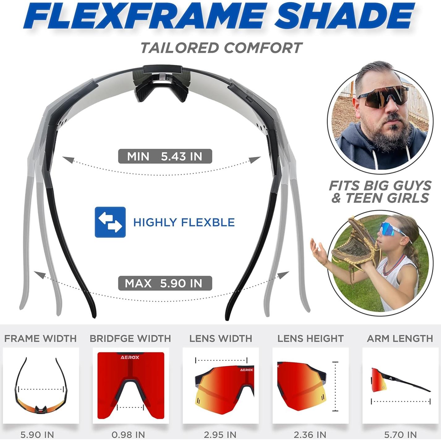 Gafas de sol AEROX deportivas UV400 para ciclismo y correr