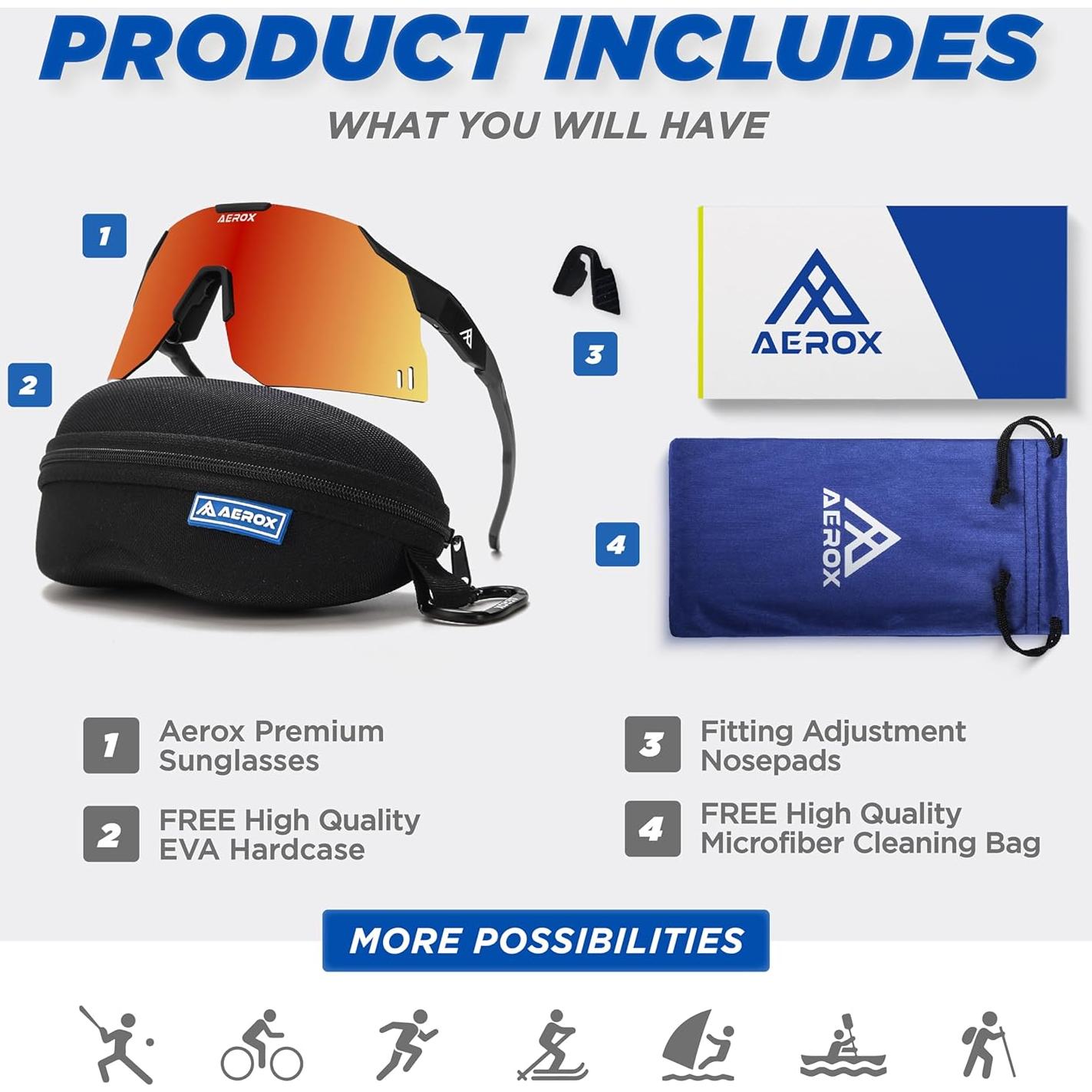 Gafas de sol AEROX deportivas UV400 para ciclismo y correr