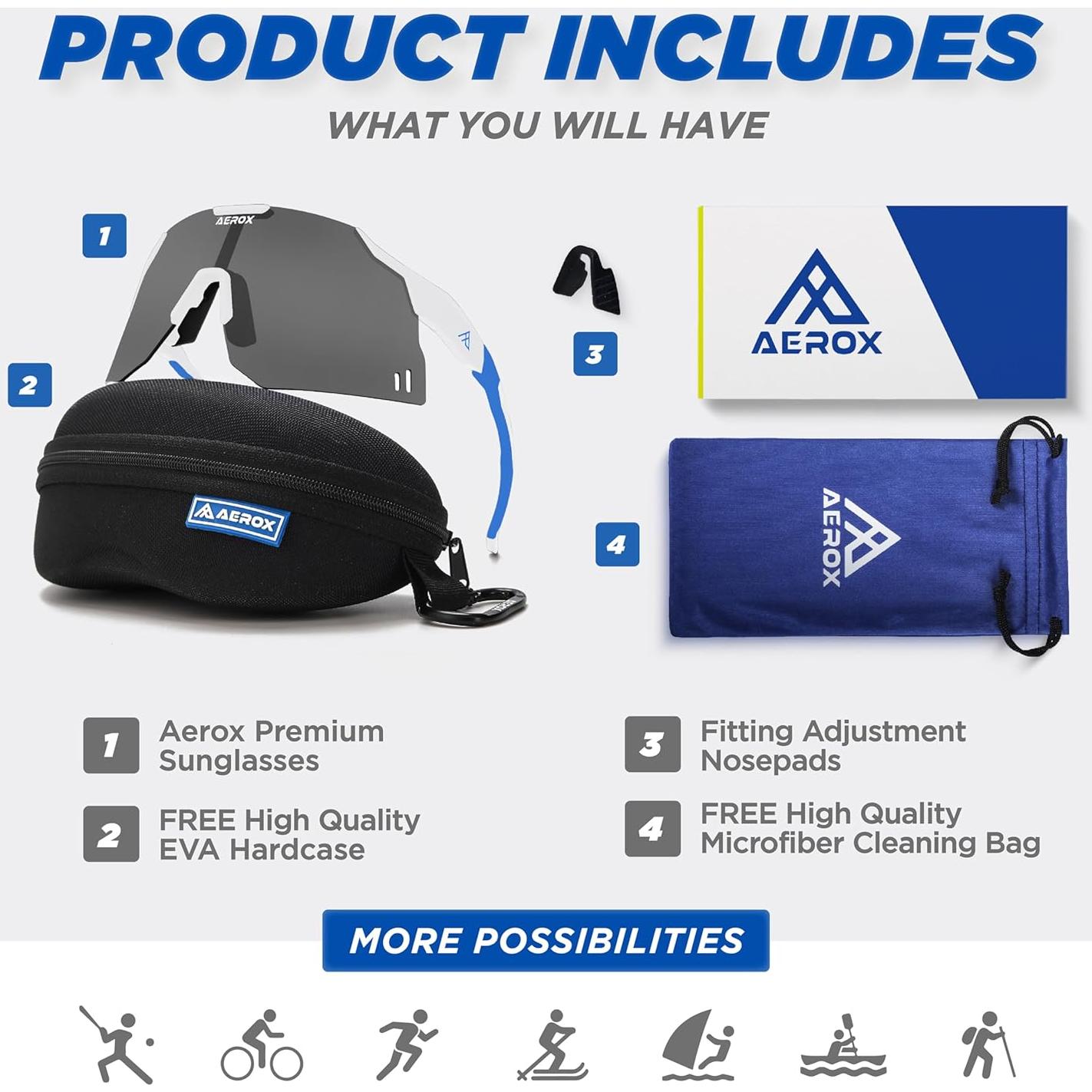 Gafas de sol AEROX deportivas UV400 para ciclismo y correr