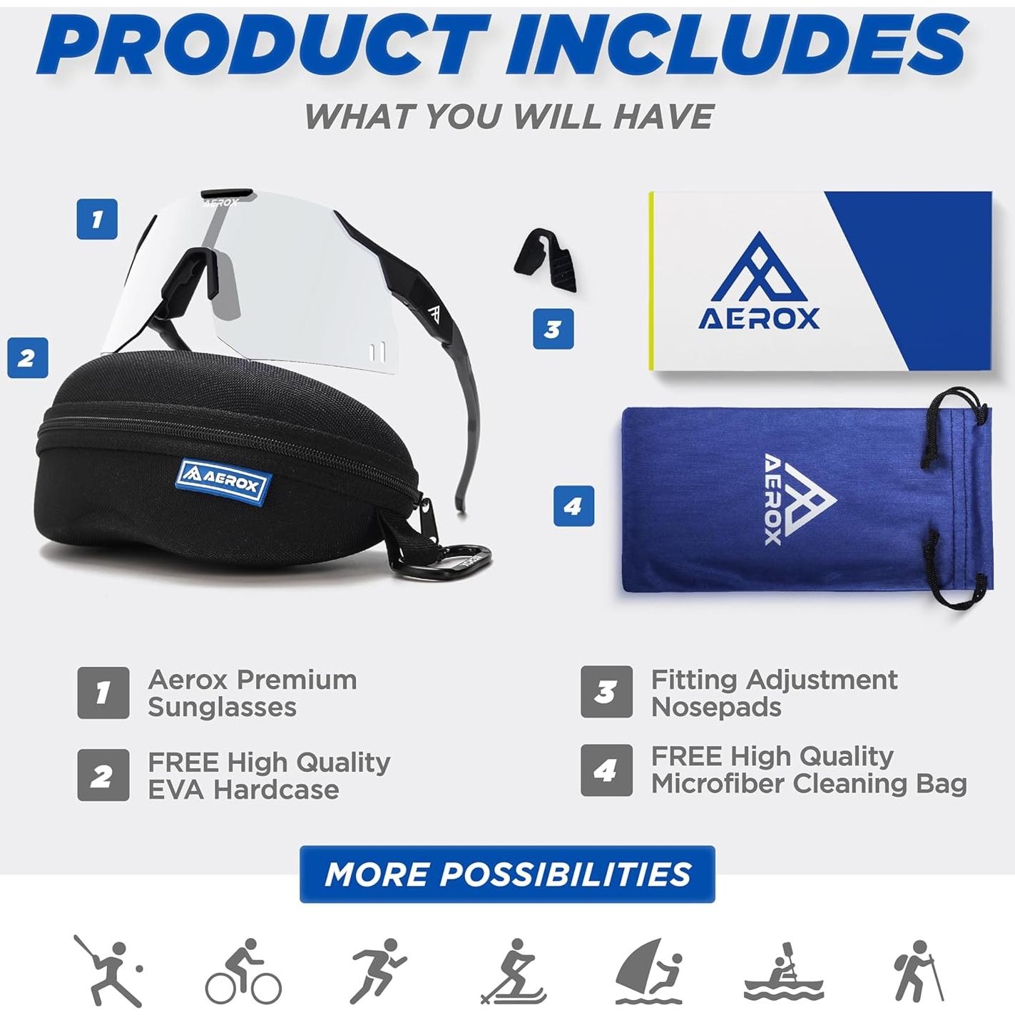 Gafas de sol AEROX deportivas UV400 para ciclismo y correr