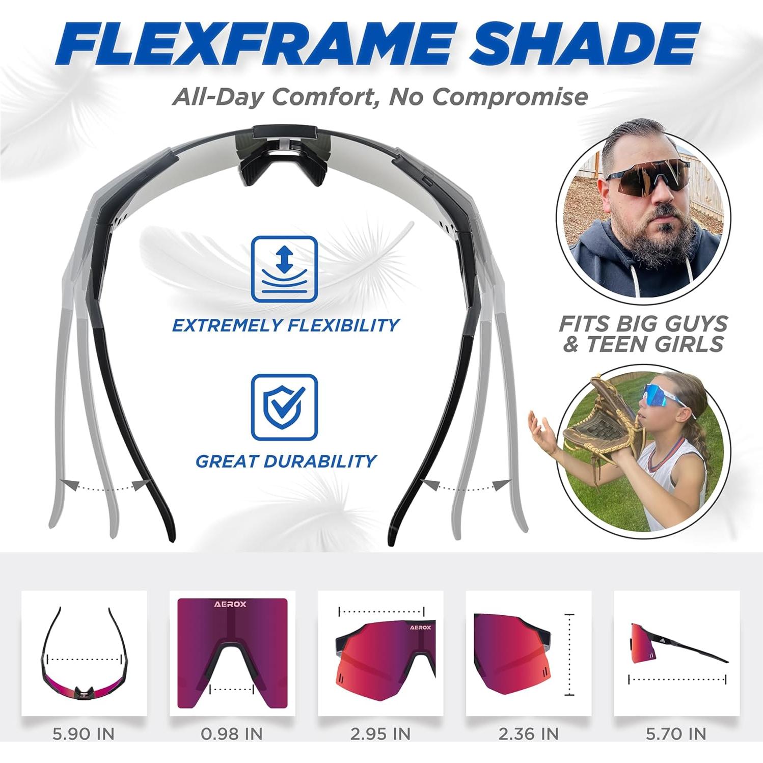 Gafas de sol AEROX deportivas UV400 para ciclismo y correr
