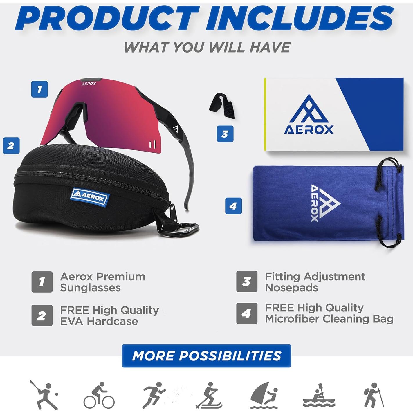 Gafas de sol AEROX deportivas UV400 para ciclismo y correr