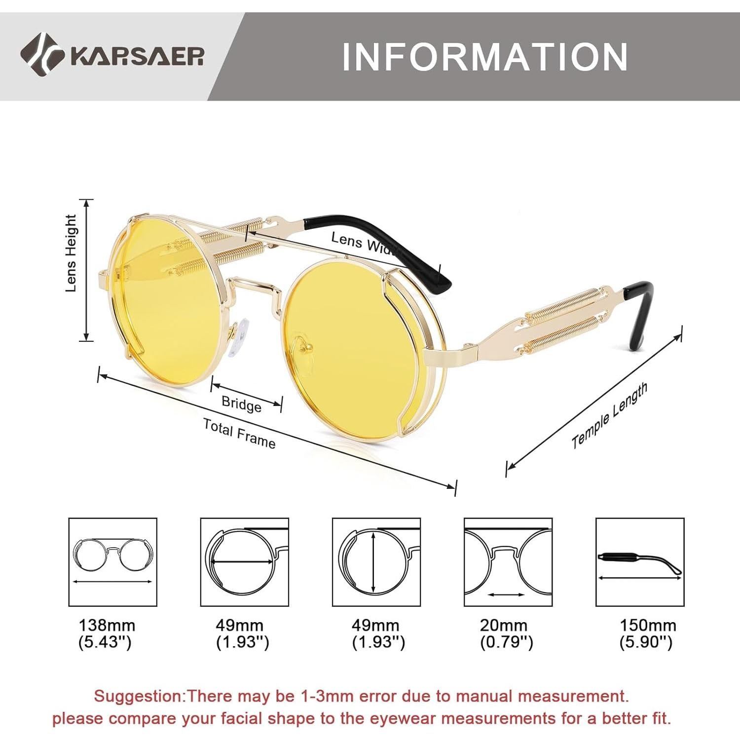 Gafas de sol Steampunk Karsaer Marco Metalico Retro