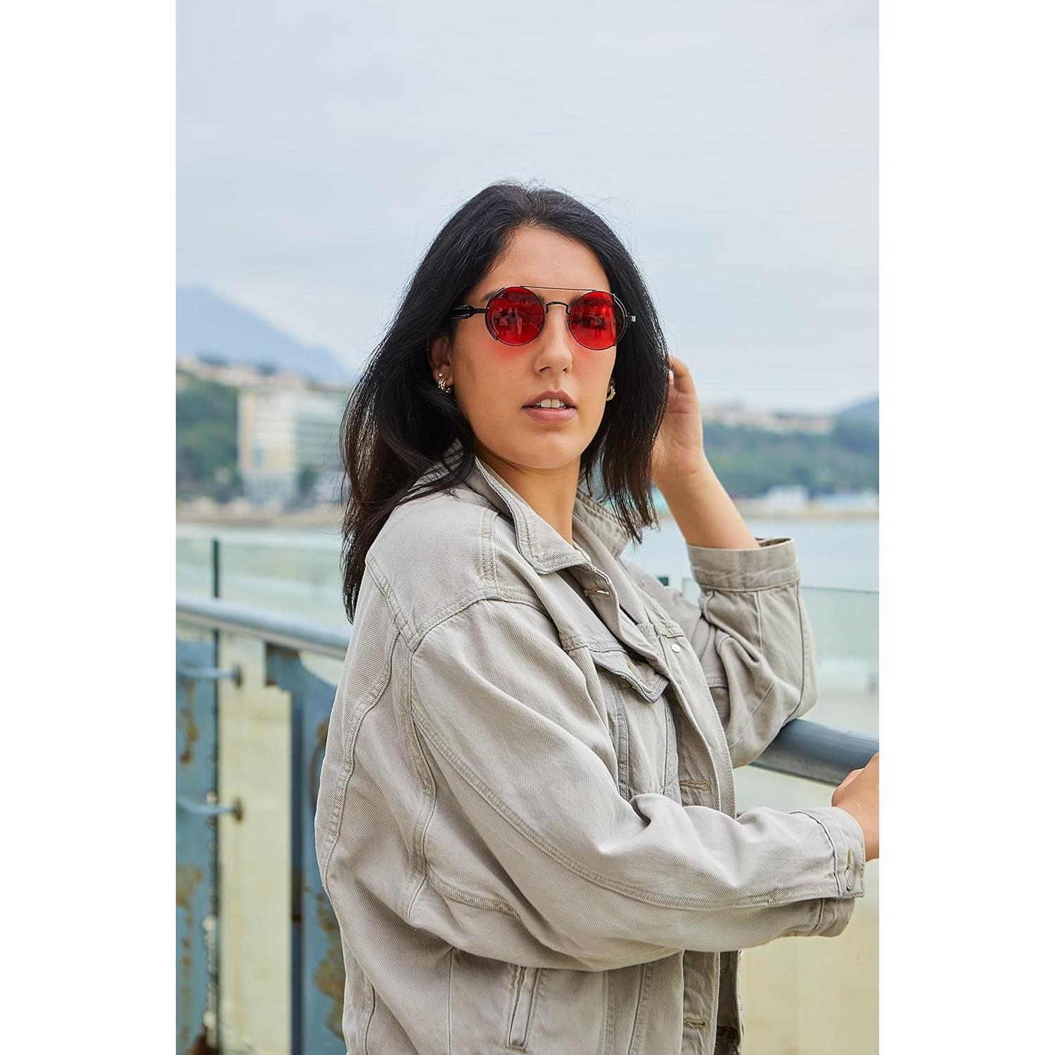 Gafas de sol Karsaer Steampunk Redondas Metal Océano