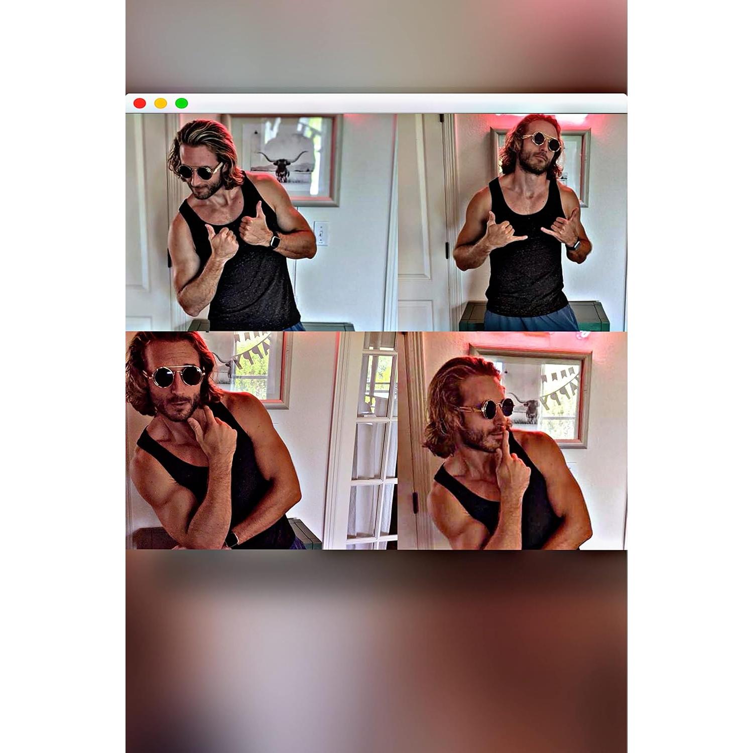 Gafas de sol Karsaer Steampunk Retro Redondas Metal Plata