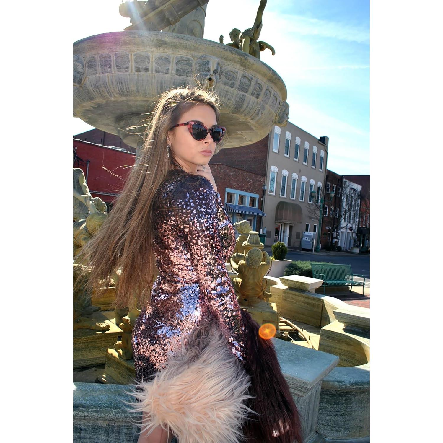 Gafas de sol Cateye para mujeres UV400 Rojo Floral