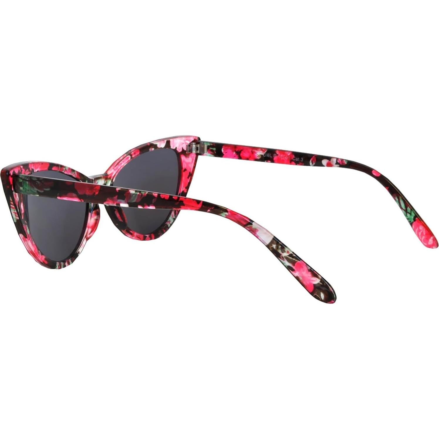 Gafas de sol Cateye para mujeres UV400 Rojo Floral