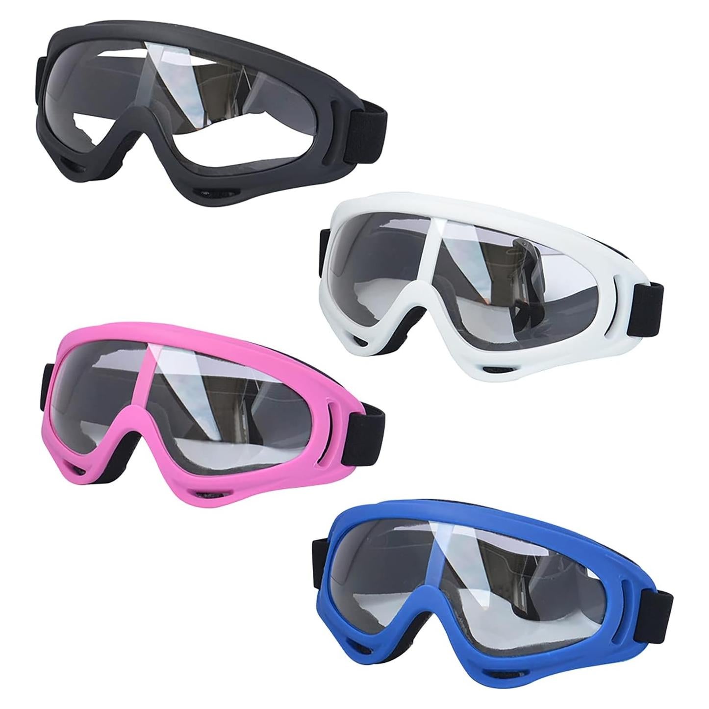 Gafas de Motocicleta LJDJ - Paquete de 4, Protección UV, Anti-empañamiento