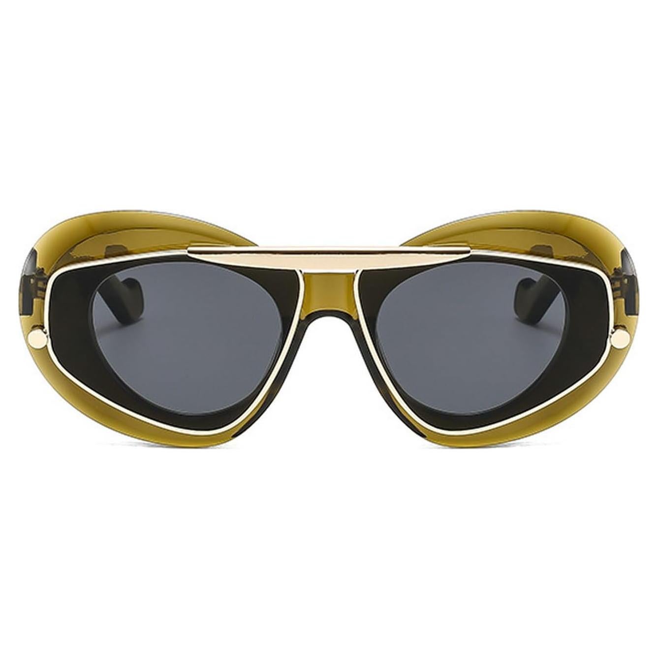 Gafas de sol UV400 Laureles estilo vintage leopardo