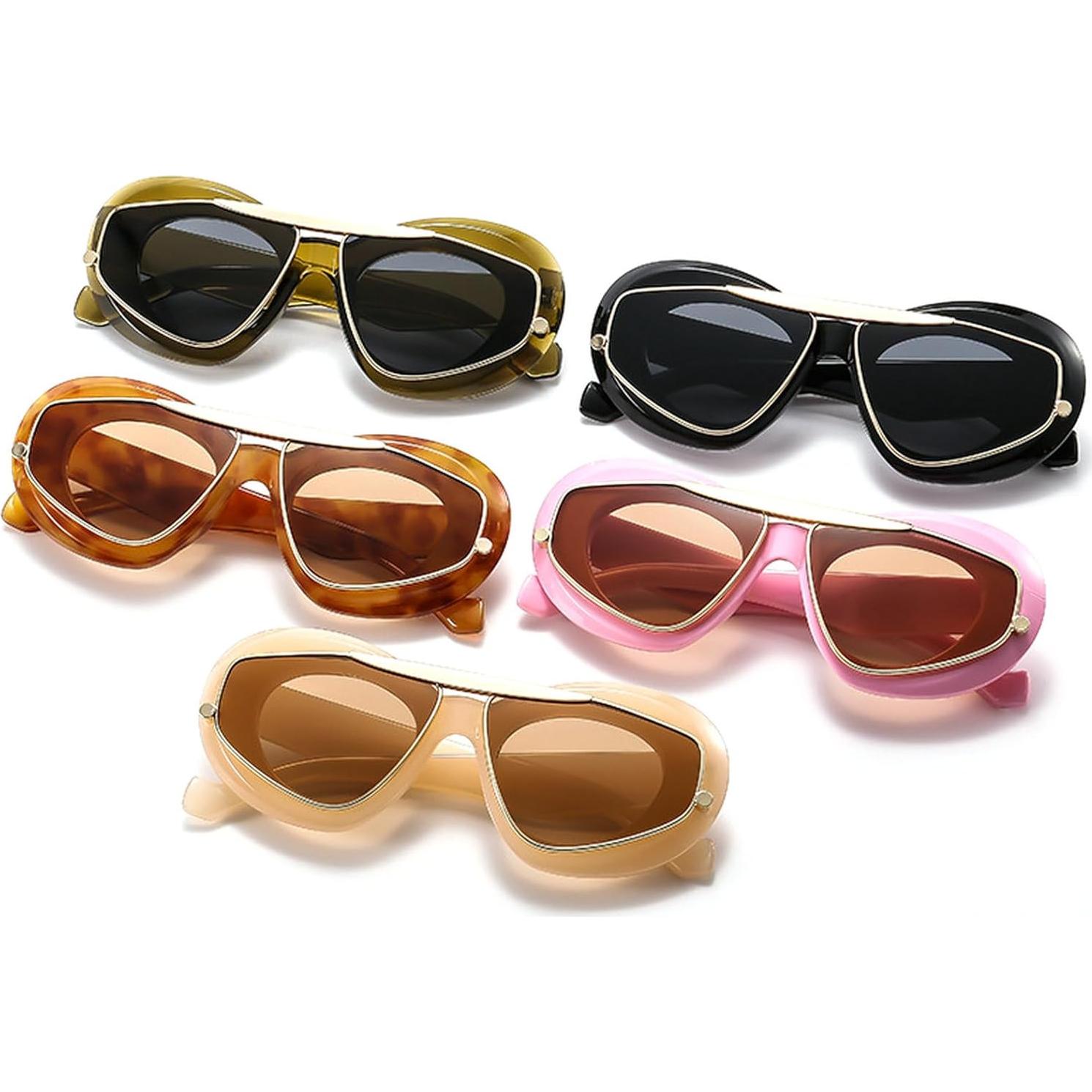 Gafas de sol UV400 Laureles estilo vintage leopardo