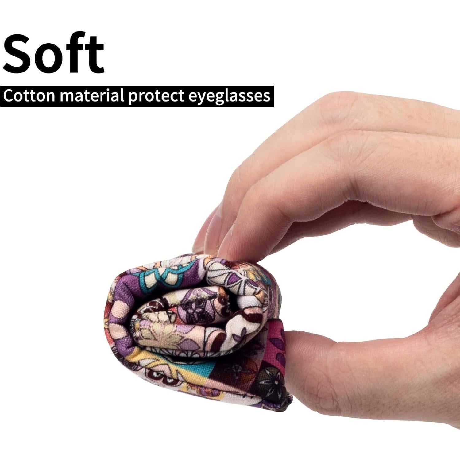 Estuche Doble para Gafas Cuadrícula Rosa con Paño de Limpieza