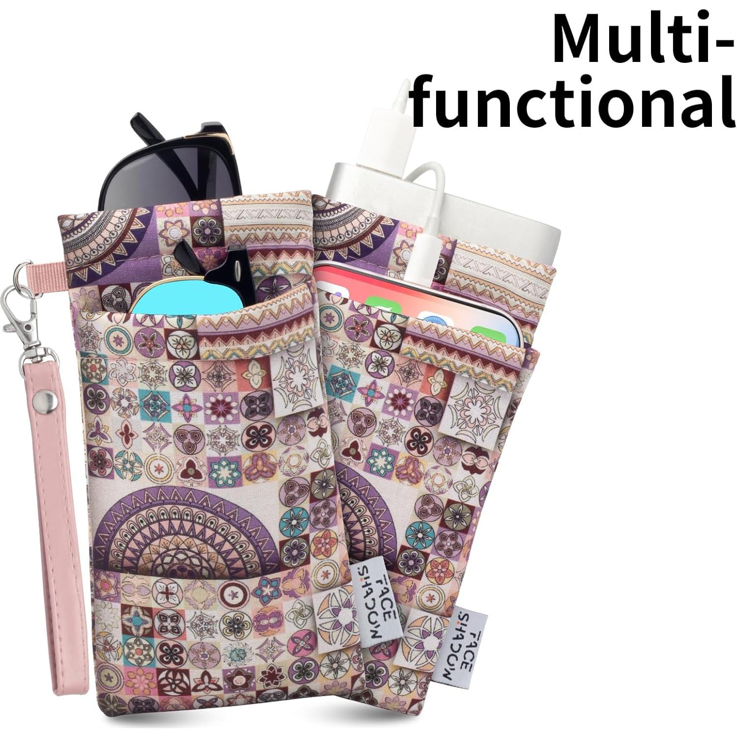 Estuche Doble para Gafas Cuadrícula Rosa con Paño de Limpieza