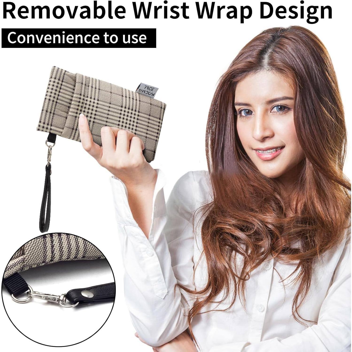 Estuche Doble para Gafas Cuadrillé Beige con Paño