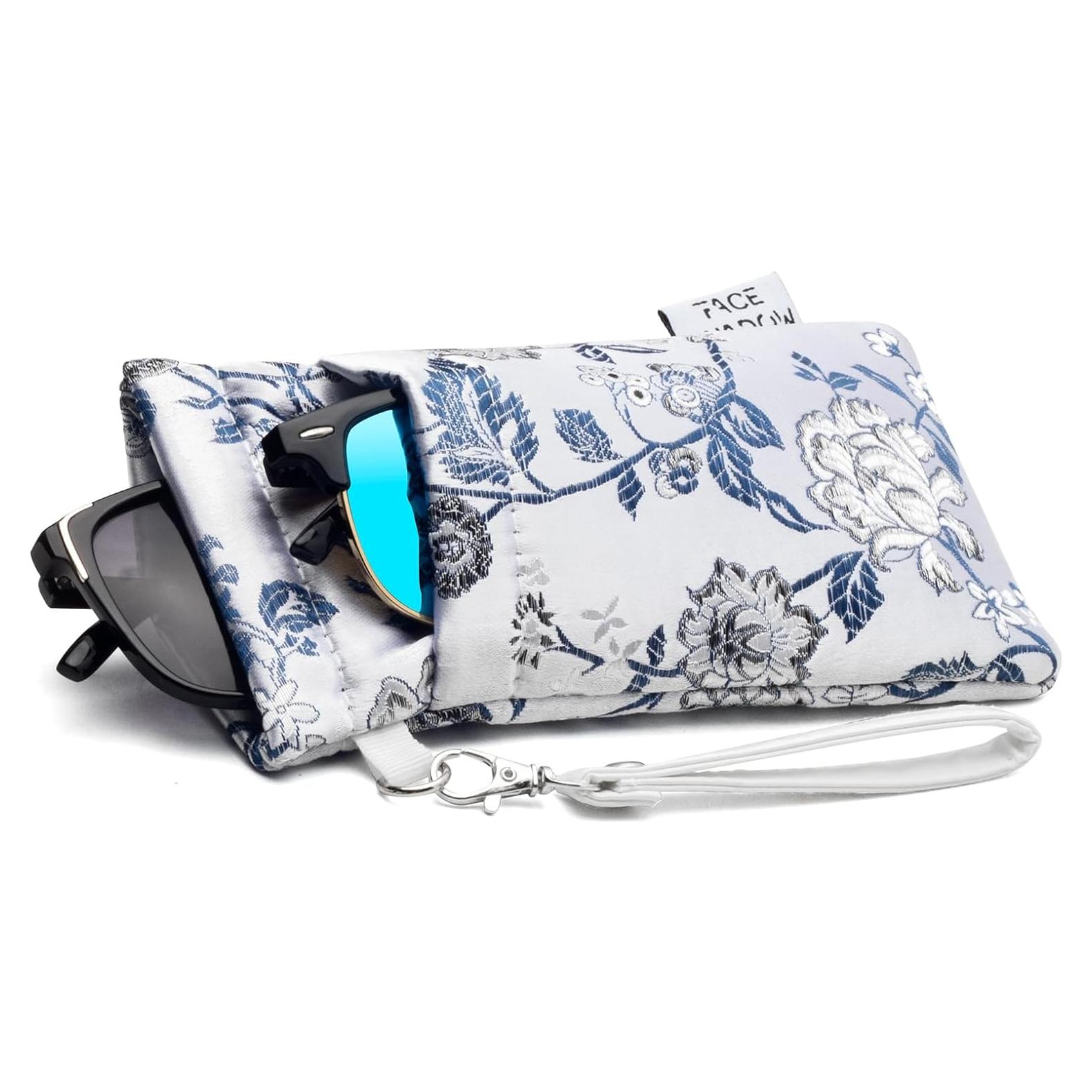 Estuche para Gafas Doble Cristal Microfibra Plata 180x90mm