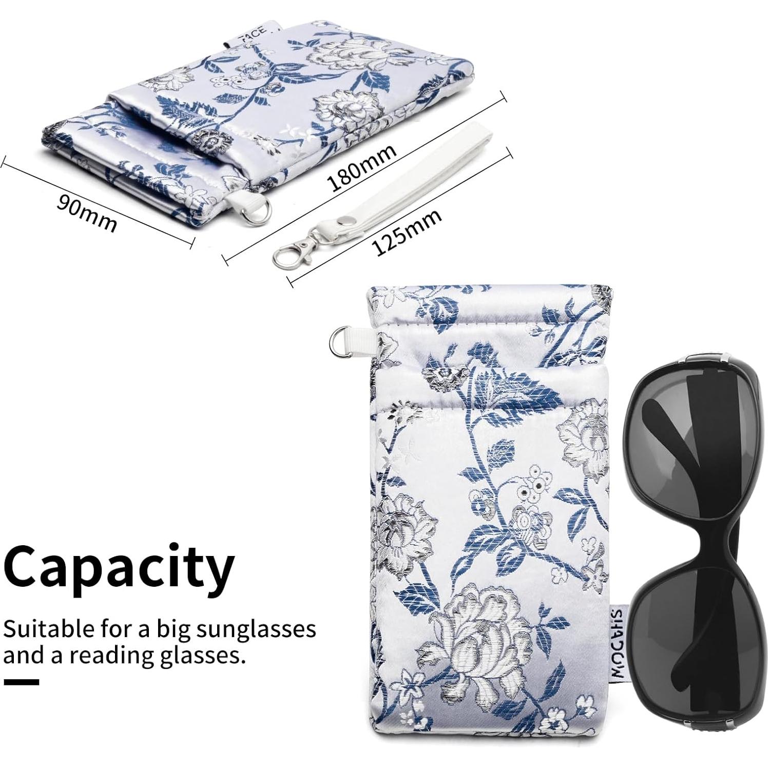 Estuche para Gafas Doble Cristal Microfibra Plata 180x90mm