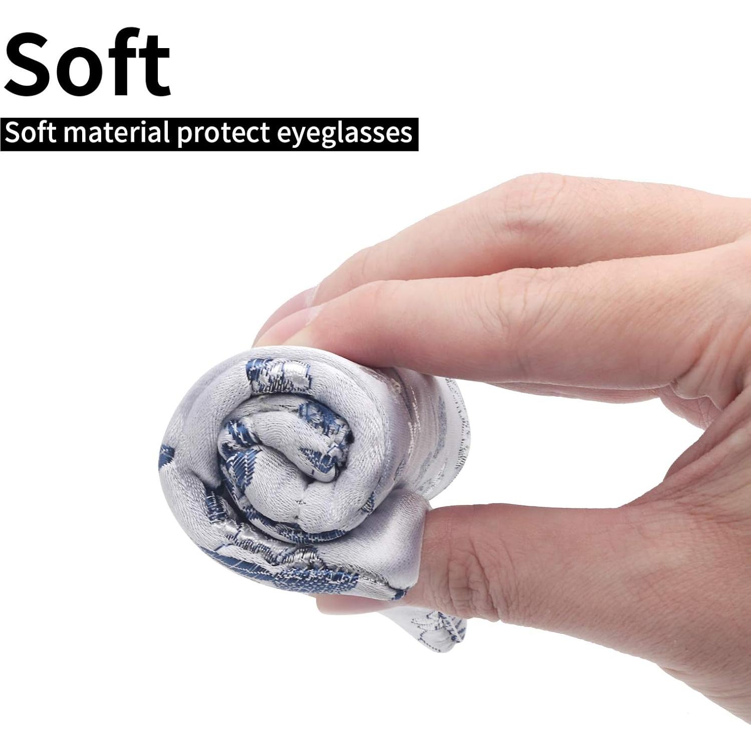 Estuche para Gafas Doble Cristal Microfibra Plata 180x90mm
