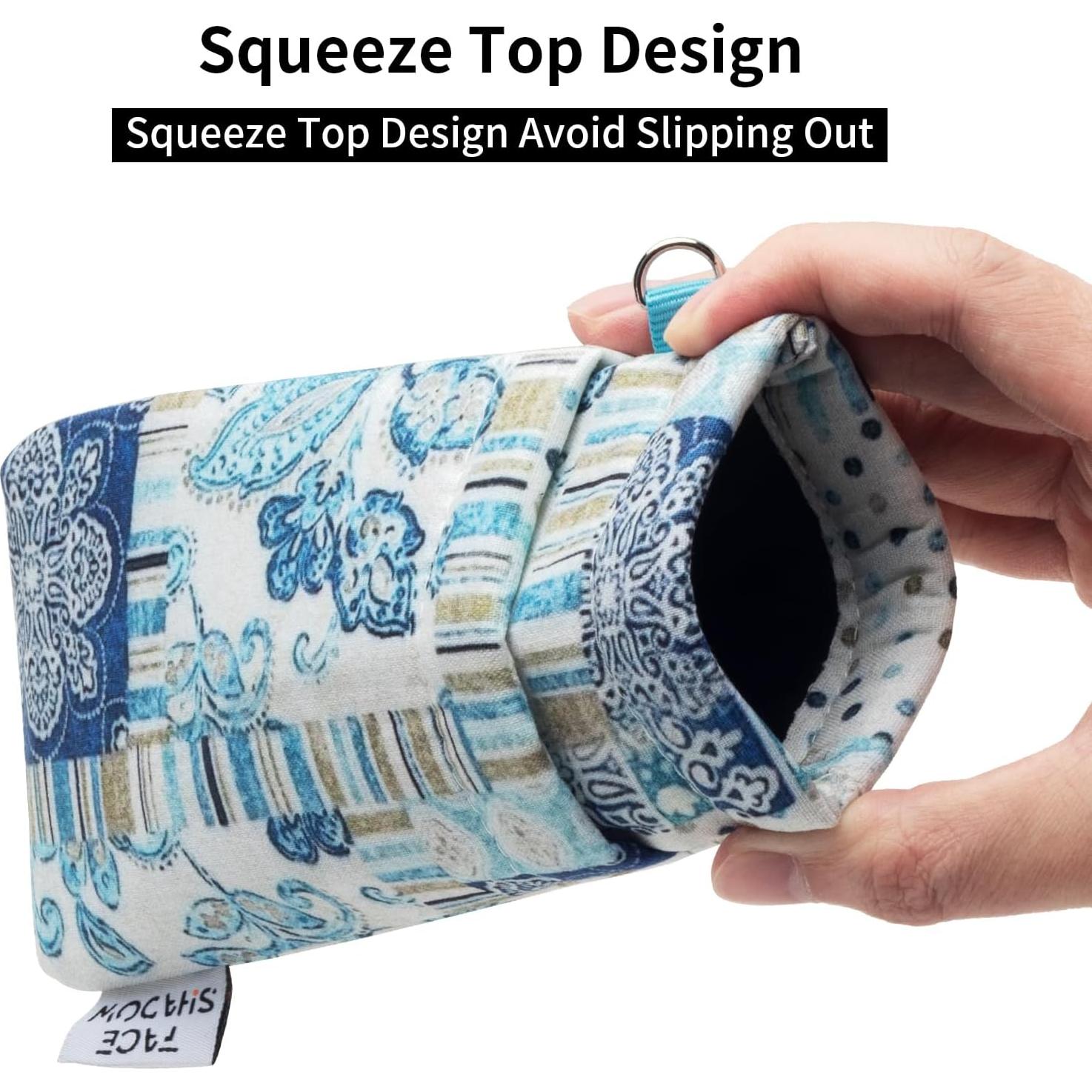 Estuche Doble para Gafas Planta Azul con Paño de Limpieza