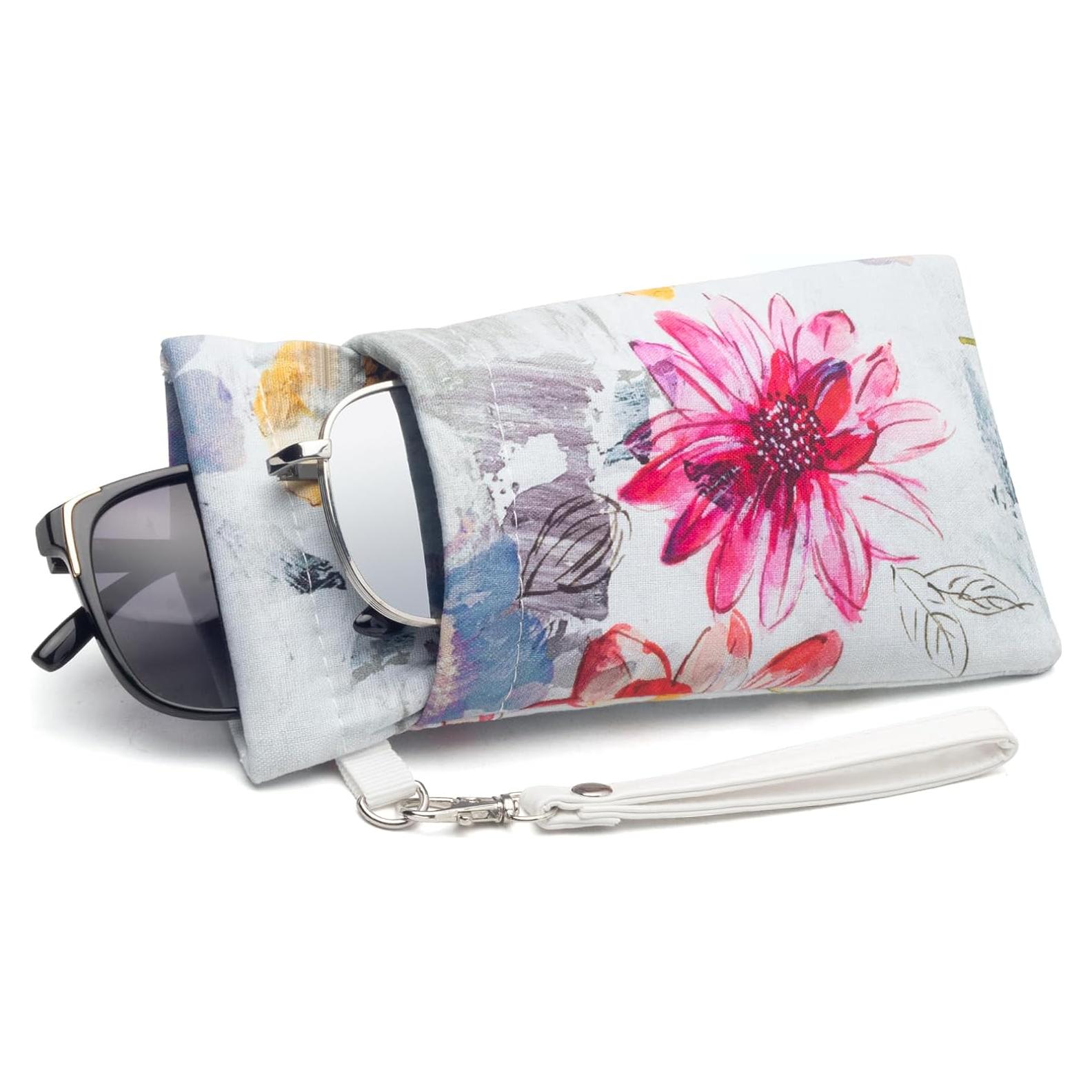 Estuche Doble para Gafas de Microfibra Flor de Tinta