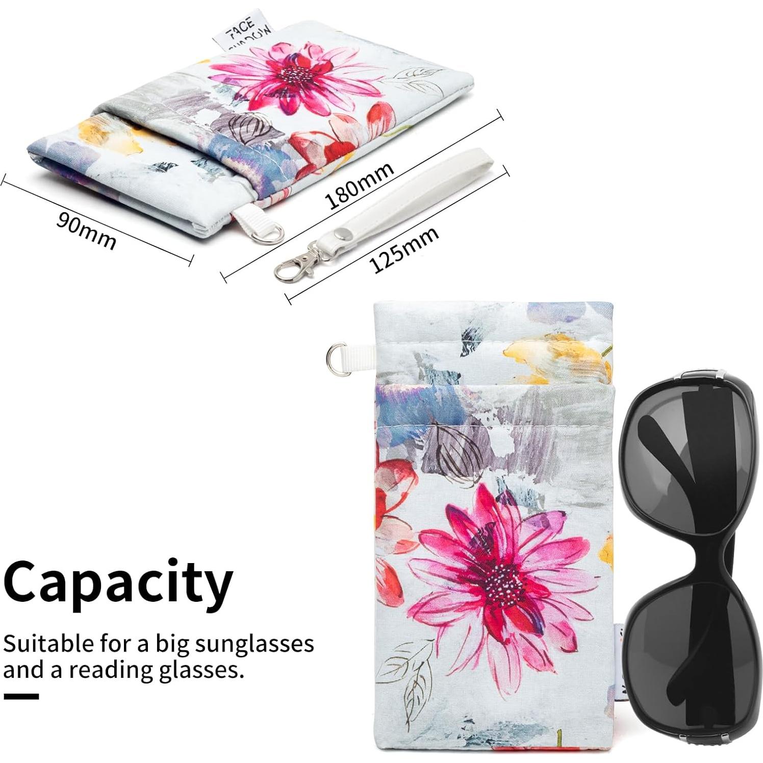 Estuche Doble para Gafas de Microfibra Flor de Tinta