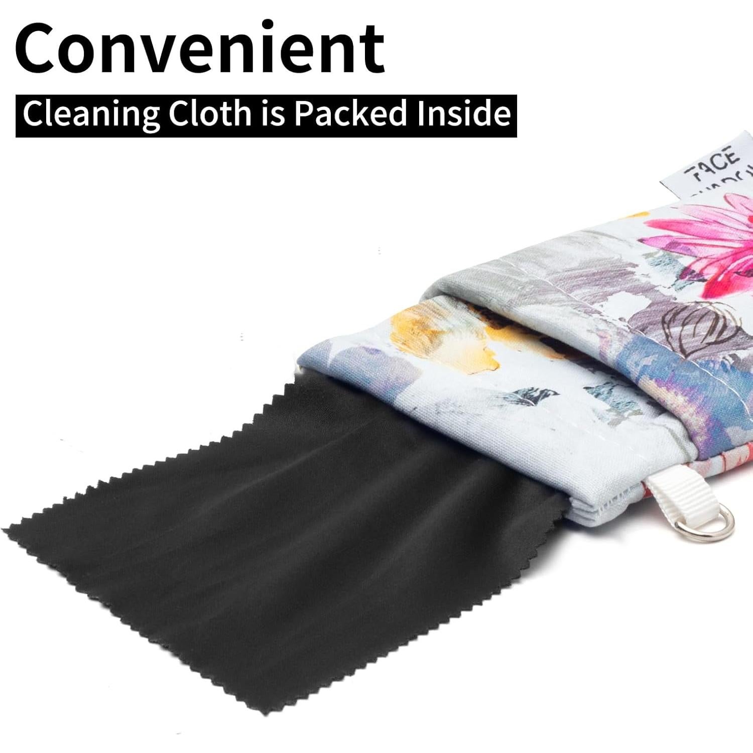 Estuche Doble para Gafas de Microfibra Flor de Tinta