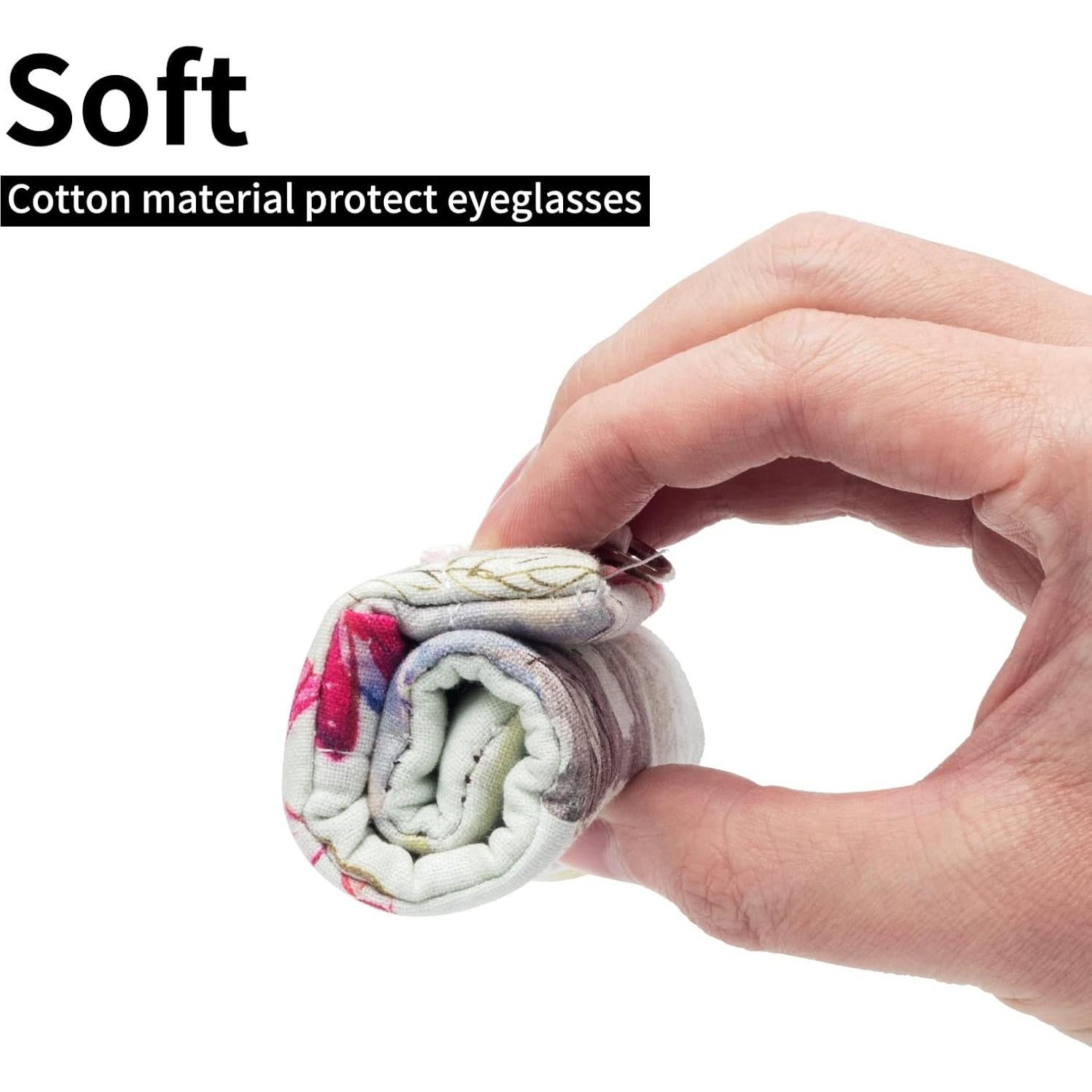 Estuche Doble para Gafas de Microfibra Flor de Tinta