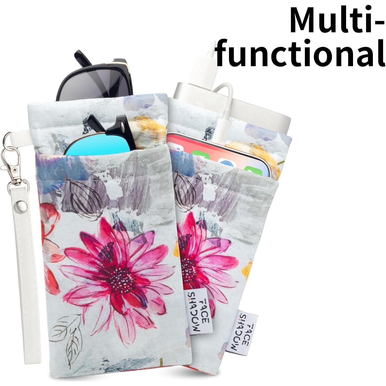 Estuche Doble para Gafas de Microfibra Flor de Tinta