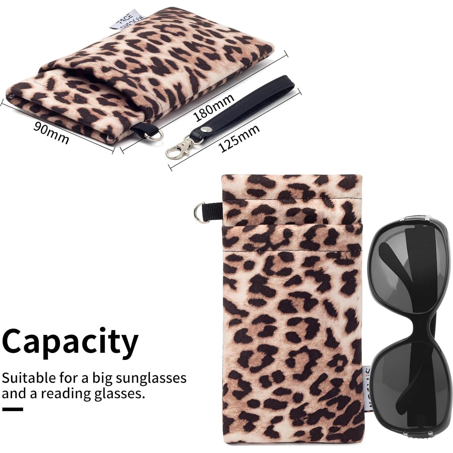 Estuche para Gafas Doble Leopardo 180x90mm con Paño